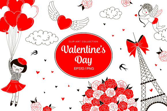 Valentine's Day clip art kit in Illustrations - product preview 4