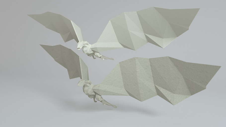 Low Poly Paper Dragon in Fantasy - product preview 10