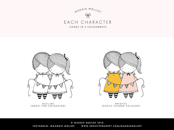 Hand Drawn Characters Vol.1 Girls in Illustrations - product preview 1