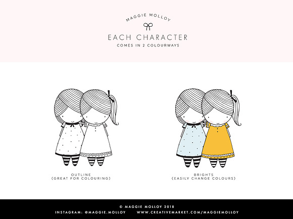 Hand Drawn Characters Vol.1 Girls in Illustrations - product preview 3