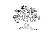 Money tree sketch engraving vector