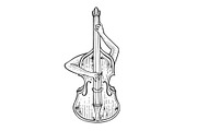 Double bass plays on itself sketch