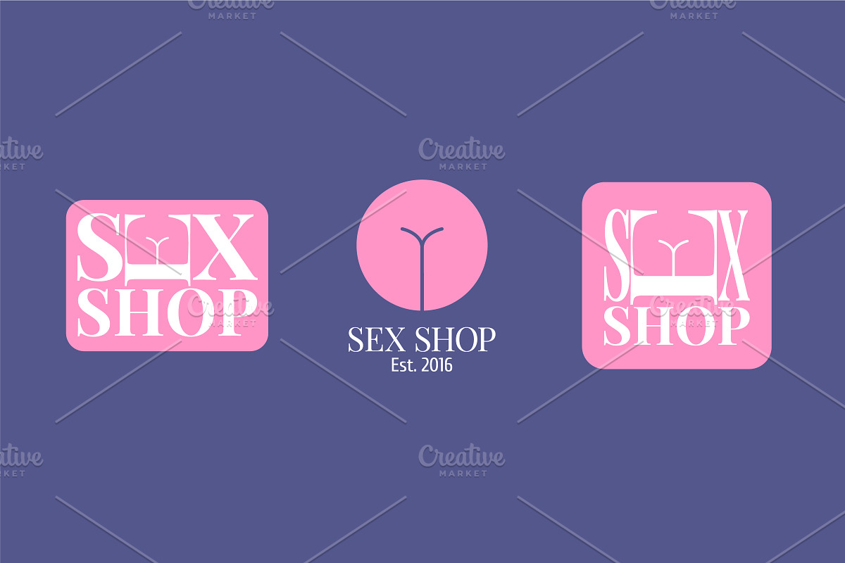 Sex shop vector logo set in Logo Templates - product preview 8