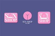 Sex shop vector logo set