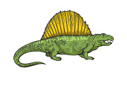 Dimetrodon dinosaur color sketch