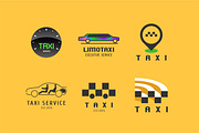 Taxi, cab vector logo set