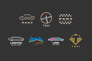Taxi, cab vector logo set