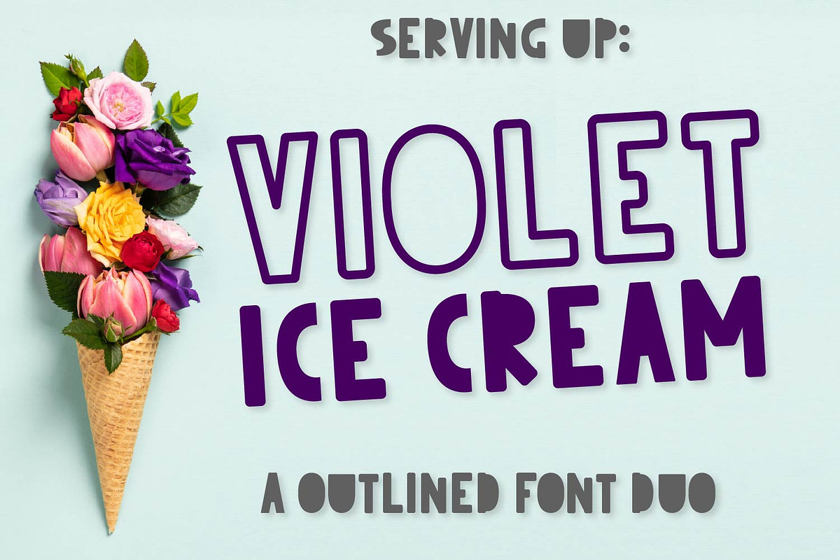 Violet Ice Cream - An Outlined Duo in Display Fonts - product preview 8