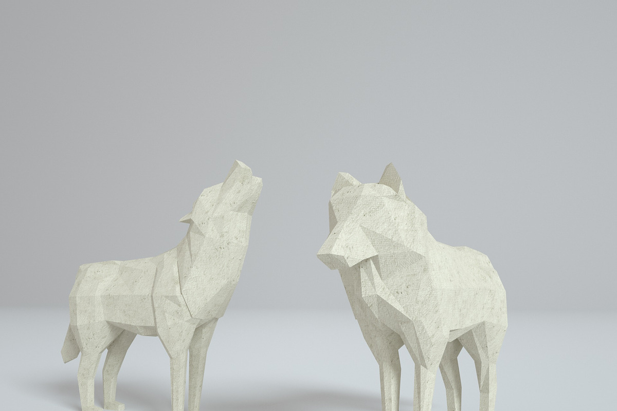 Low Poly Paper Wolves in Animals - product preview 8