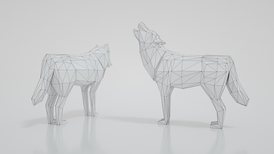 Low Poly Paper Wolves in Animals - product preview 5