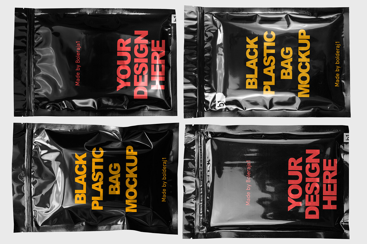 Black plastic bag mockup | Creative Product Mockups ...