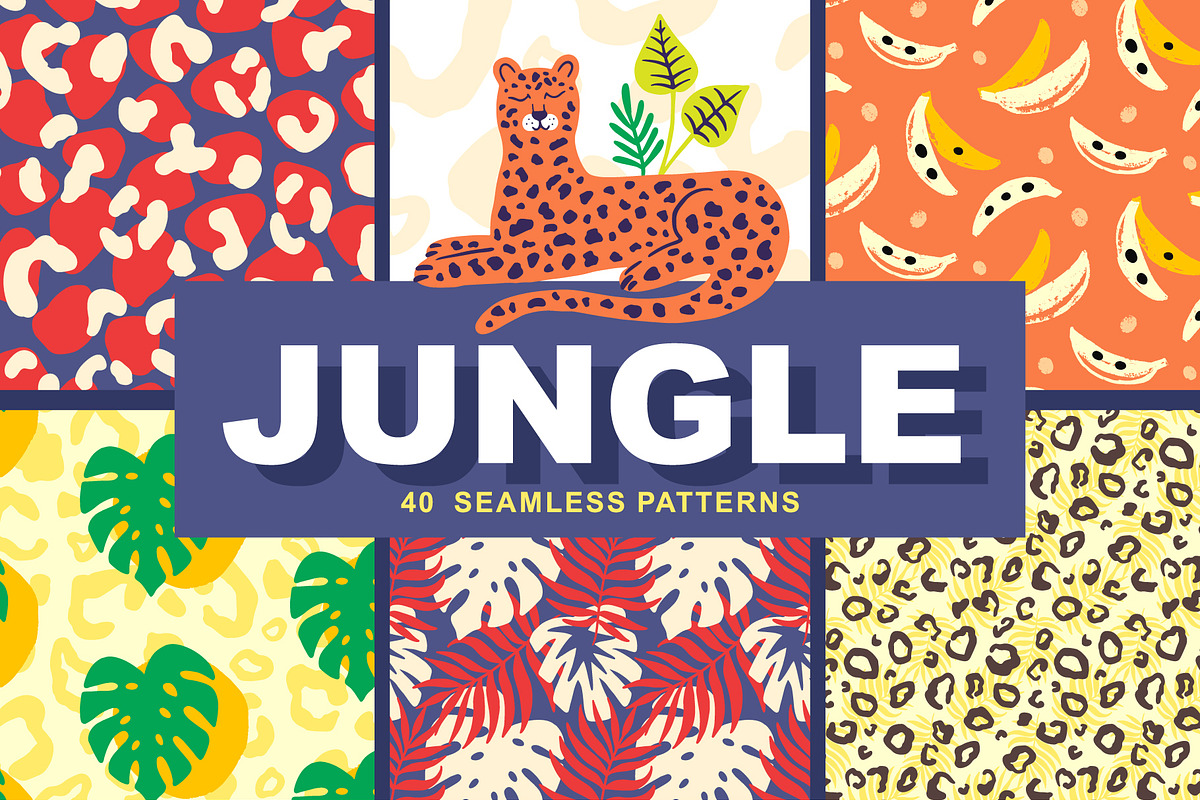40 Jungle Vector Seamless Patters in Patterns - product preview 8