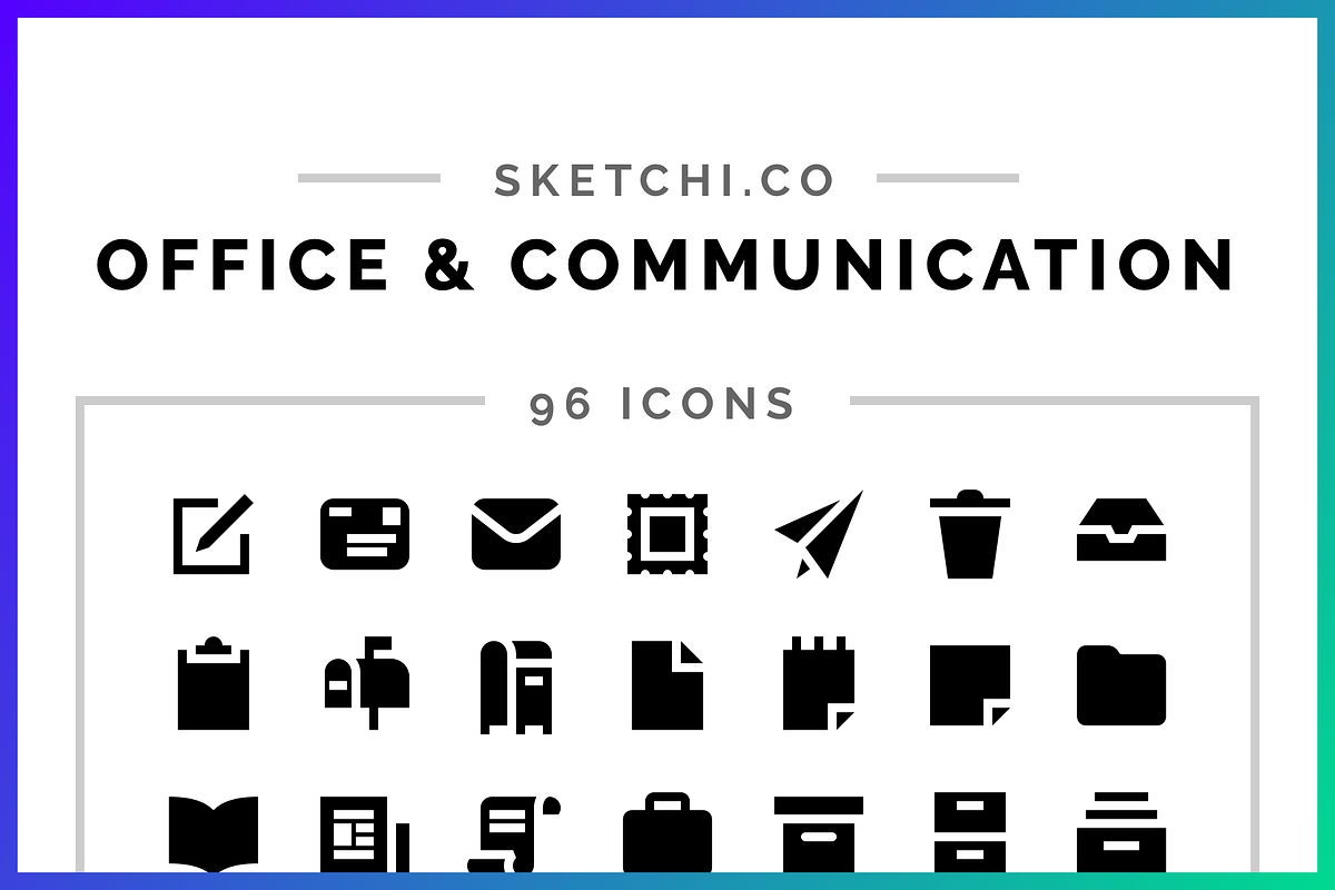 Office & Communication Solid Icons in Communication Icons - product preview 8