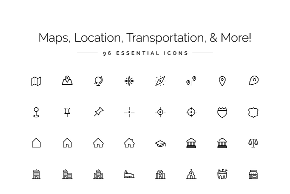 Travel & Transit Icon Set in Travel Icons - product preview 1