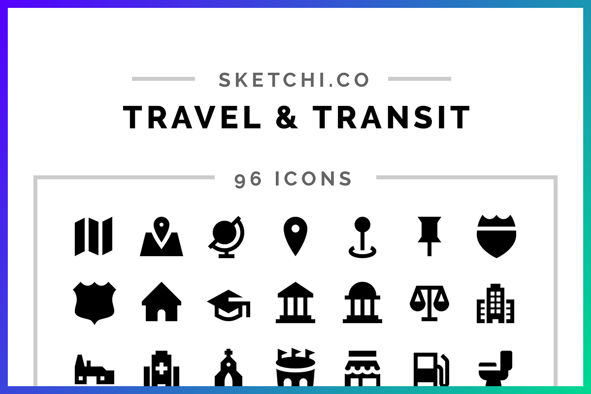 Travel & Transit Solid Icons in Travel Icons - product preview 8