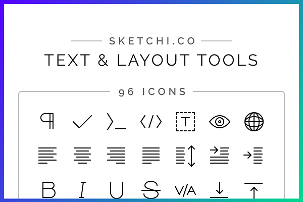 Text & Layout Tools Icon Set