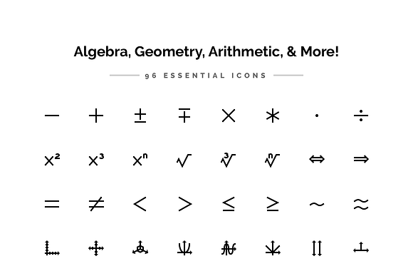 Math & Numbers Solid Icons in Number Icons - product preview 2