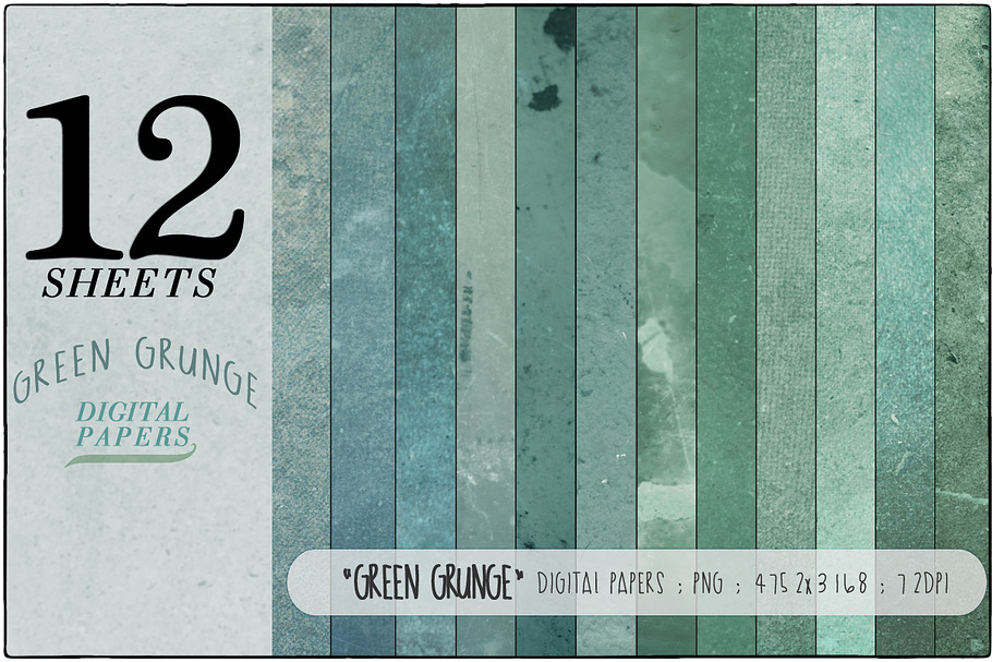 Green Grunge Digital Papers in Textures - product preview 8