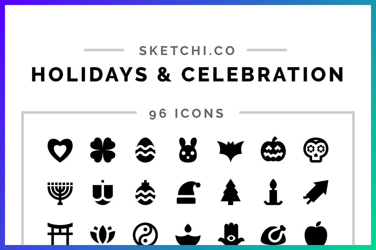 Holidays & Celebration Solid Icons in Holiday Icons - product preview 8