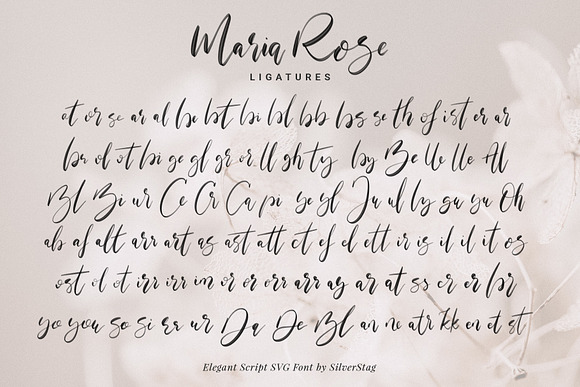 Maria Rose Elegant Script SVG Font in Elegant Fonts - product preview 7