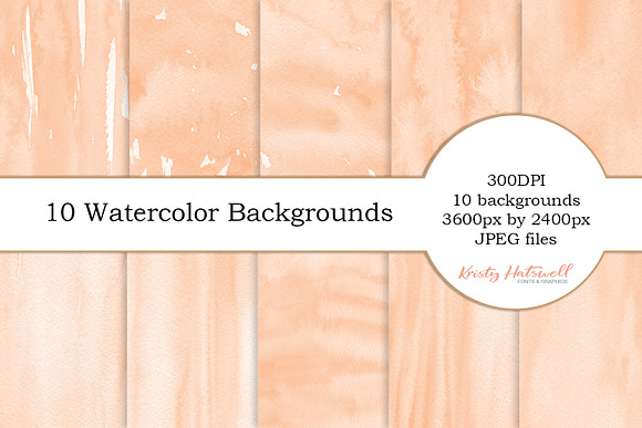 10 Coral Watercolor Backgrounds in Textures - product preview 4