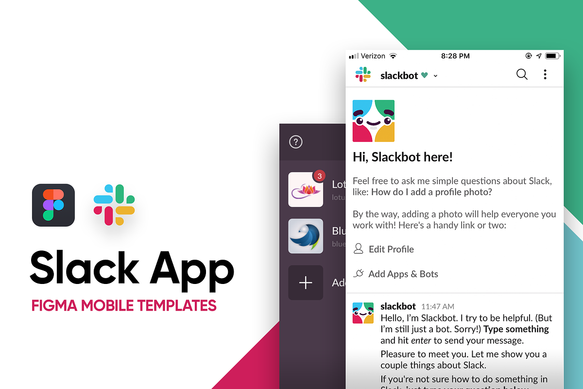 Figma Slack App Mobile Templates in UI Kits and Libraries - product preview 8