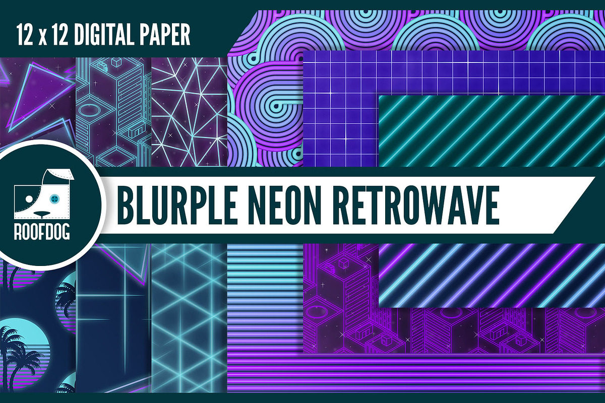 Blue and purple neon in Patterns - product preview 8