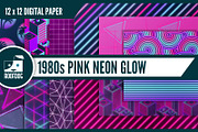 Eighties pink neon digital paper