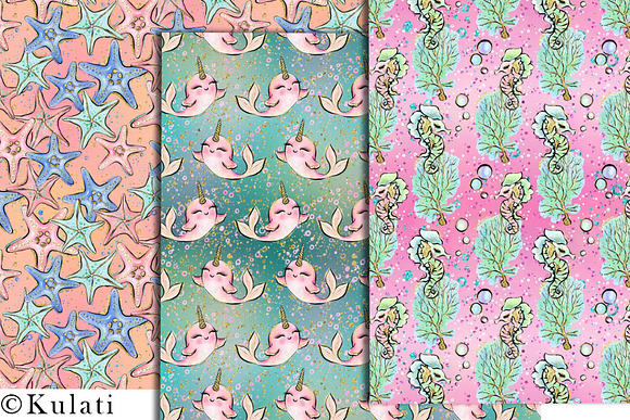 Cute Mermaid Digital Papers in Patterns - product preview 2