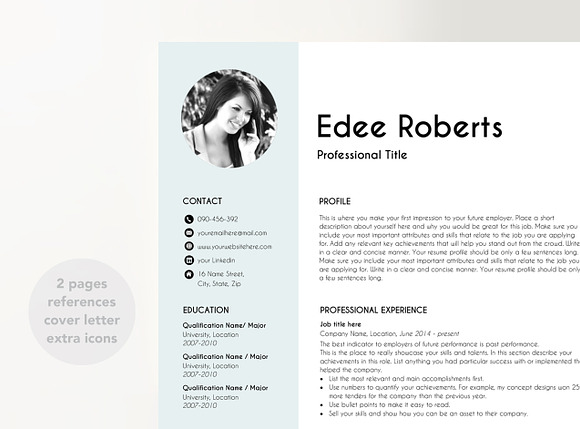 resume with photo in Resume Templates - product preview 1