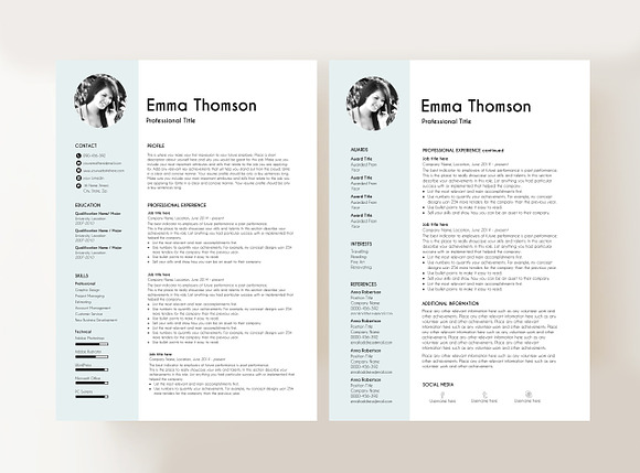 resume with photo in Resume Templates - product preview 2