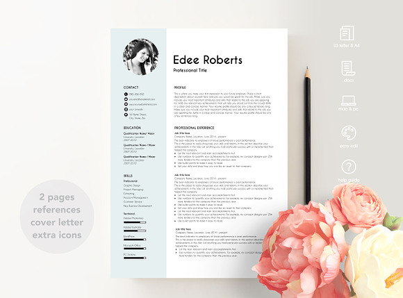 resume with photo in Resume Templates - product preview 7
