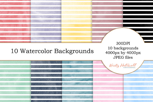 10 Watercolor Textures in Textures - product preview 4