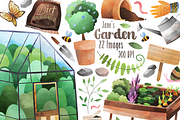 Watercolor Gardening Clipart