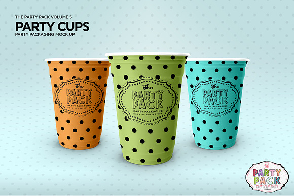 Party Cups Mockup in Branding Mockups - product preview 3