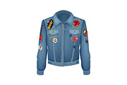 Rock Music Patches on Jacket Vector