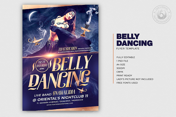 Belly Dancing Flyer Template V2 in Flyer Templates - product preview 1