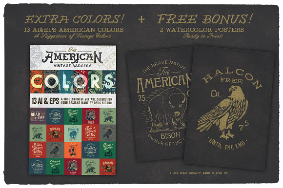 American Vintage Badges 6 in Logo Templates - product preview 4