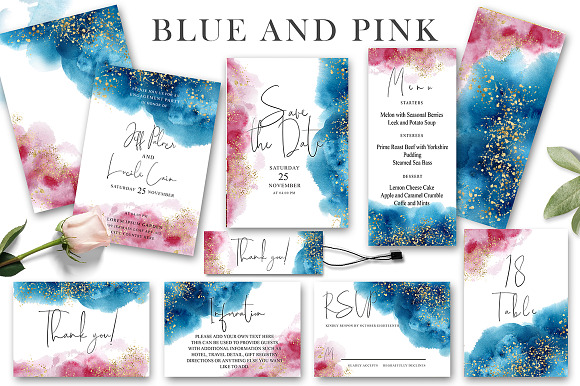 Watercolor Wedding GIANT BUNDLE in Wedding Templates - product preview 2