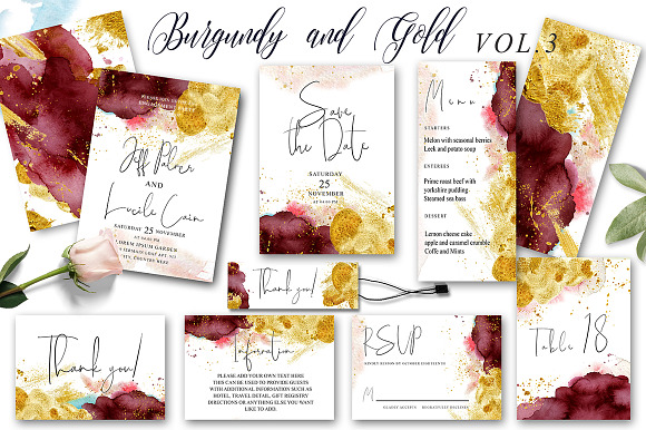 Watercolor Wedding GIANT BUNDLE in Wedding Templates - product preview 4