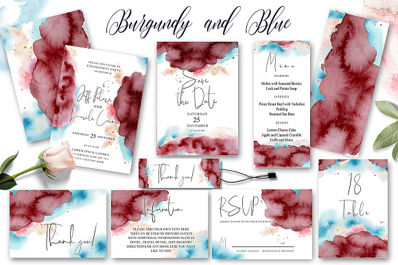 Watercolor Wedding GIANT BUNDLE in Wedding Templates - product preview 6