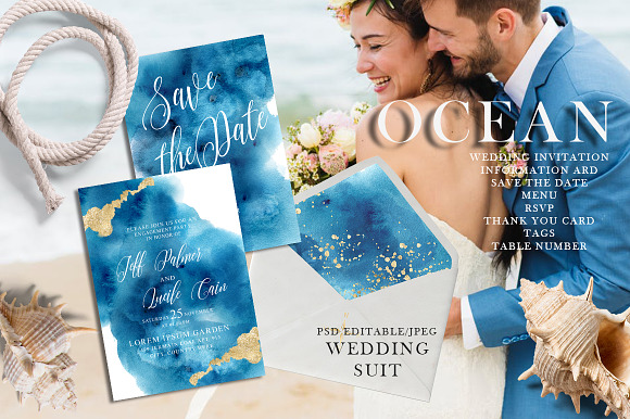 Watercolor Wedding GIANT BUNDLE in Wedding Templates - product preview 7