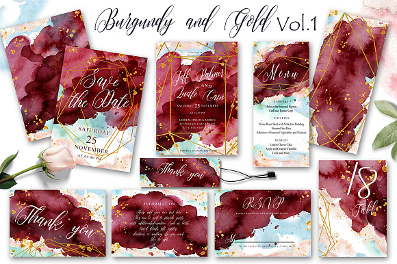 Watercolor Wedding GIANT BUNDLE in Wedding Templates - product preview 18