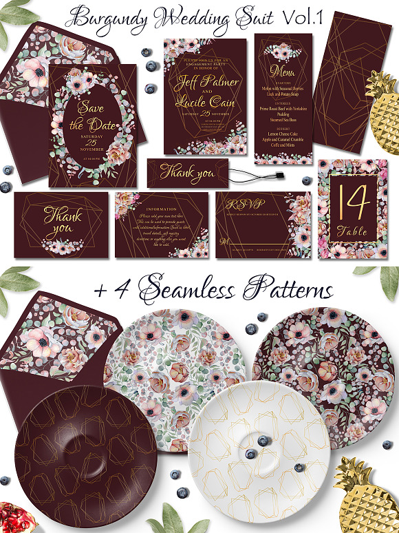 Watercolor Wedding GIANT BUNDLE in Wedding Templates - product preview 22