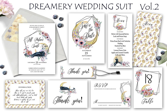 Watercolor Wedding GIANT BUNDLE in Wedding Templates - product preview 25