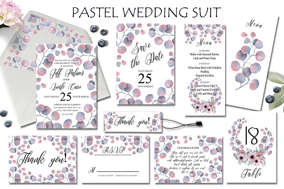 Watercolor Wedding GIANT BUNDLE in Wedding Templates - product preview 29