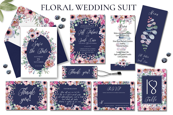 Watercolor Wedding GIANT BUNDLE in Wedding Templates - product preview 31