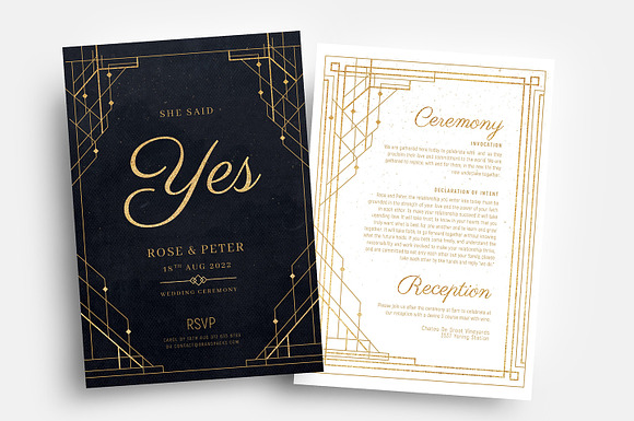 Art Deco Wedding Invitations in Wedding Templates - product preview 1