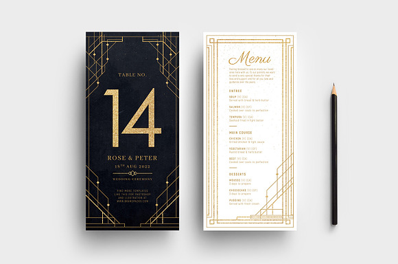 Art Deco Wedding Invitations in Wedding Templates - product preview 2
