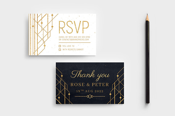 Art Deco Wedding Invitations in Wedding Templates - product preview 7